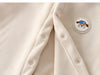 Gilet met Embleem – Woef Unisex, Bruin/Blauw/Roze/Wit, Fleece, Maat 1-5 Jaar-More For Mini