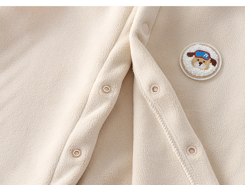 Gilet met Embleem – Woef Unisex, Bruin/Blauw/Roze/Wit, Fleece, Maat 1-5 Jaar-More For Mini