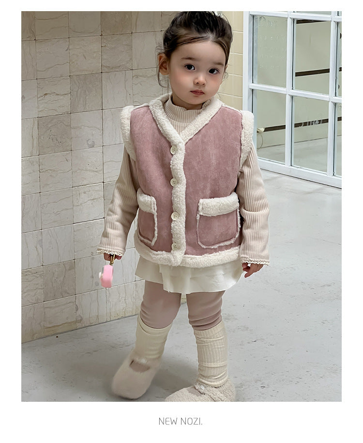 Teddyväst – CuddleChic Flickor, Rosa, Bomull, Storlek 0–3 år More For Mini