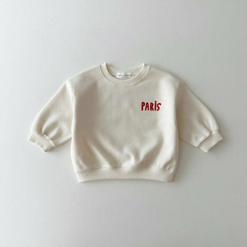 Sweater met Print - Paris L’Amour Unisex, Grijs/Wit, Katoen, Maat 0-6 Jaar-More For Mini