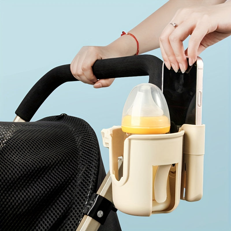 Telefoon- en Bekerhouder Kinderwagen - Addis Universeel, Zwart/Beige/Roze/Geel, Kunststof-More For Mini