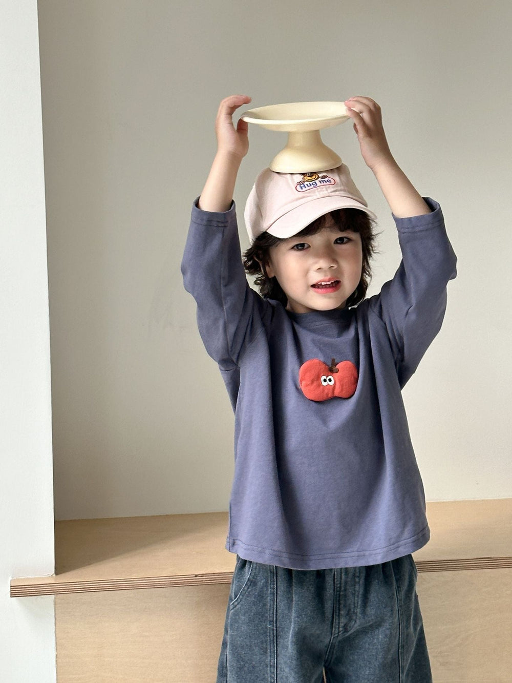 Långärmad tröja med 3D – Fruity Friends Unisex, Rosa/Grå, Bomull, Storlek 0–8 år More For Mini