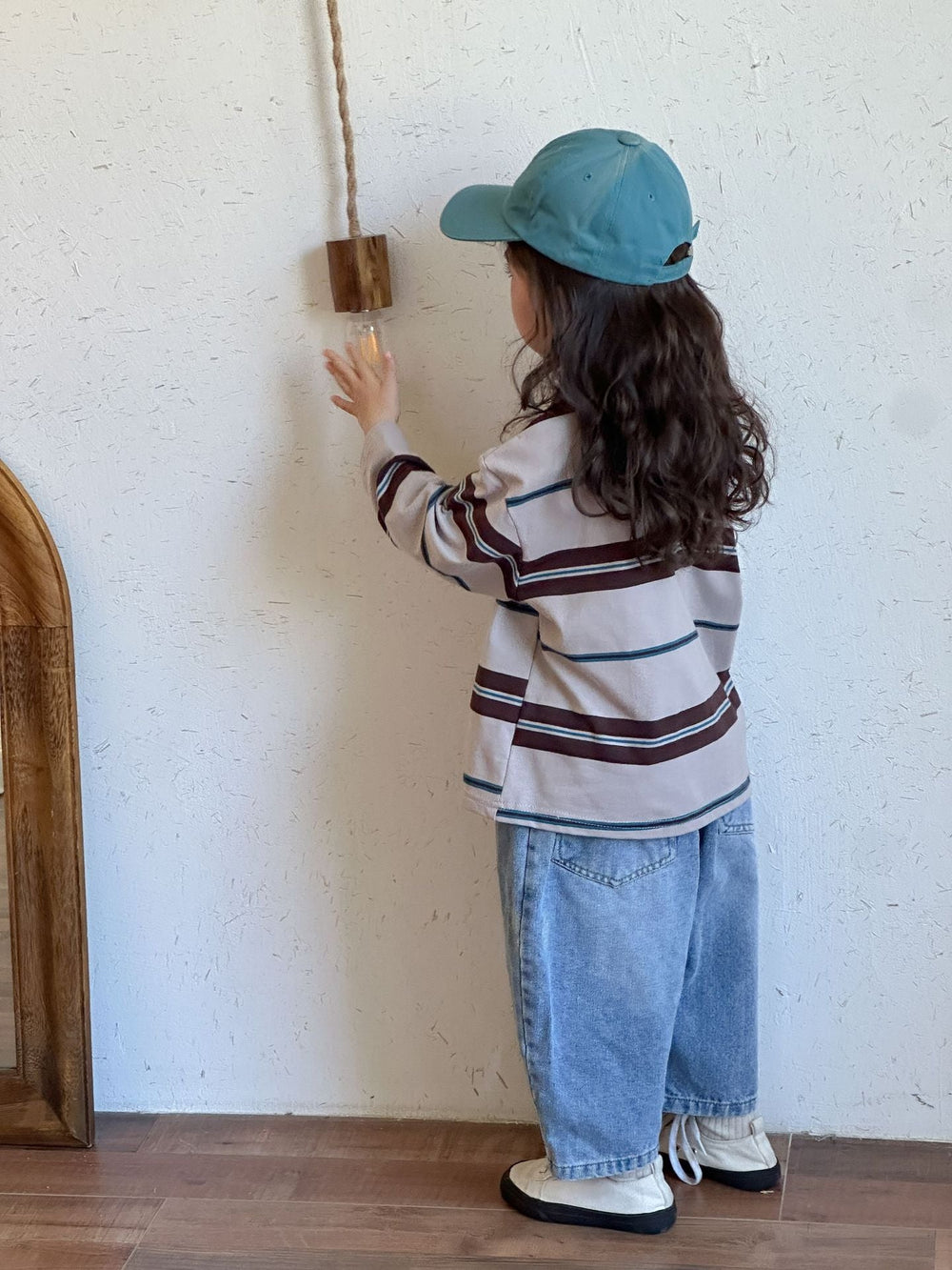 Pikétröja med ränder – LuckyStripe Unisex, Brun/Grå, Bomull, Storlek 0–8 år More For Mini