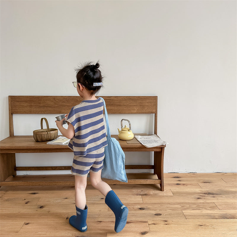 Ribb Sommarset – Little Waves Unisex, Blå/Grön, Bomull, 0–6 år More For Mini