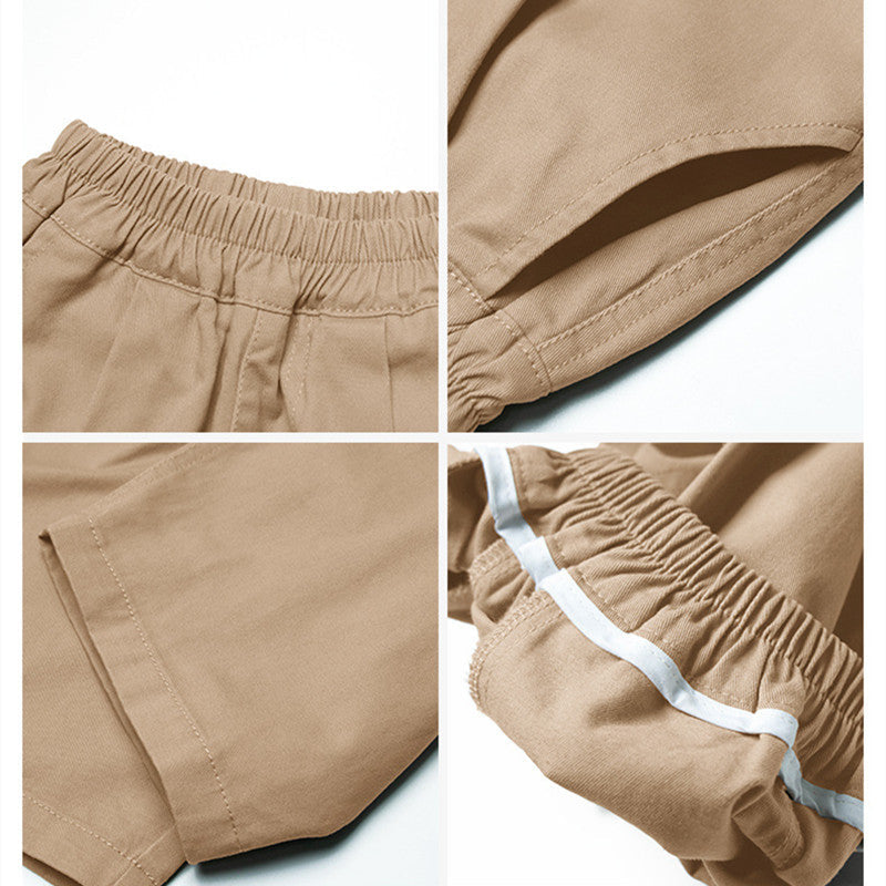 Broek - Dean Unisex, Khaki/Grijs, Katoen, Maat 2-7 Jaar-More For Mini