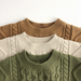 Gebreide Trui met Kabel - Pyong Unisex, Bruin/Groen/Beige, Katoen, Maat 0-6 Jaar-More For Mini