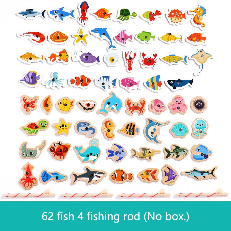 Montessori Magnetiskt Trä Fiskespel – Pedagogisk Havslekssak More For Mini
