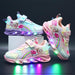 Rainbow Glitter LED Barnsneakers – Lysande Sula | Stl. 22-35 More For Mini