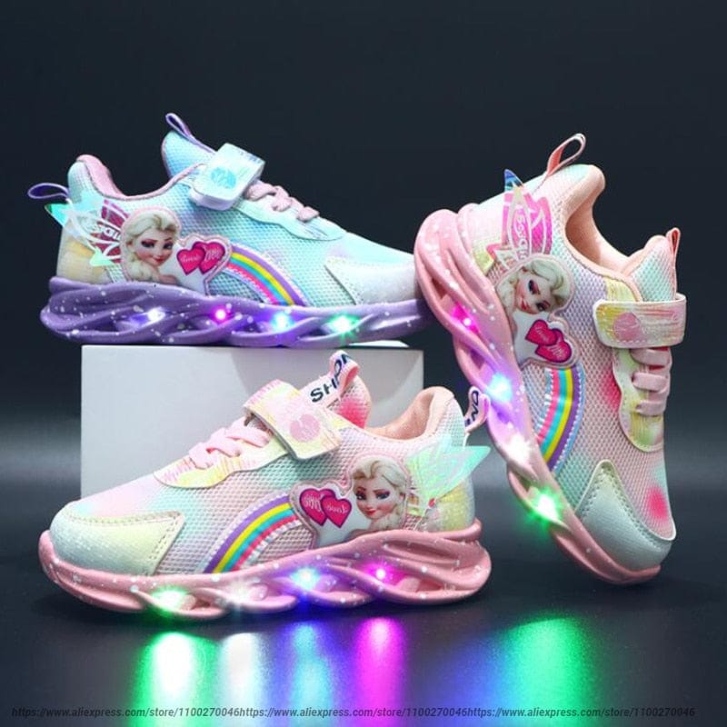 Rainbow Glitter LED Barnsneakers – Lysande Sula | Stl. 22-35 More For Mini