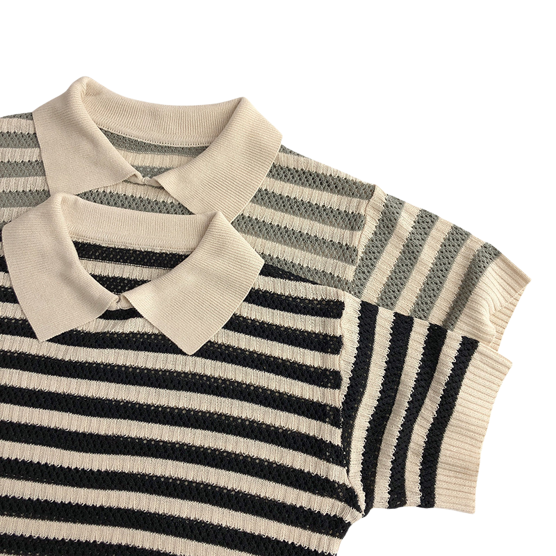 Livo Milo Stickad Pikétröja för Barn – Kort ärm – Unisex – Randig – 100 % bomull – 0–6 år More For Mini
