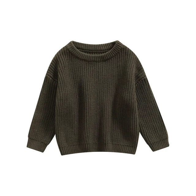 Gebreide Trui - Amba Unisex, Wit/Zwart/Blauw/Roze/Groen/Grijs/Bruin, Katoen, Maat 0-6 jaar-More For Mini