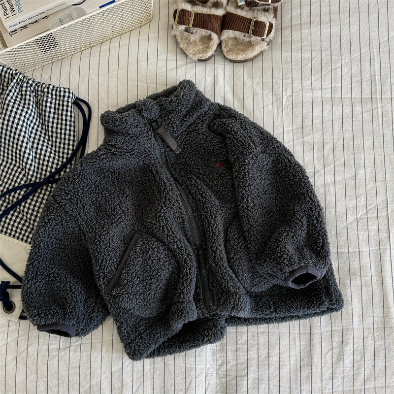 Teddy Fleece Vest - FluffyNest Meisjes, Beige/Groen/Grijs/Bruin, Katoen, Maat 0-6 Jaar-More For Mini