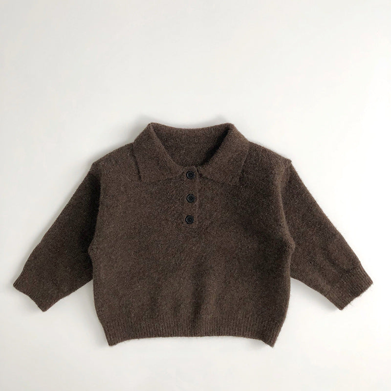 Polo – Moga Unisex, Beige/Bruin, Katoen, Wol, Maat 1-7 Jaar-More For Mini