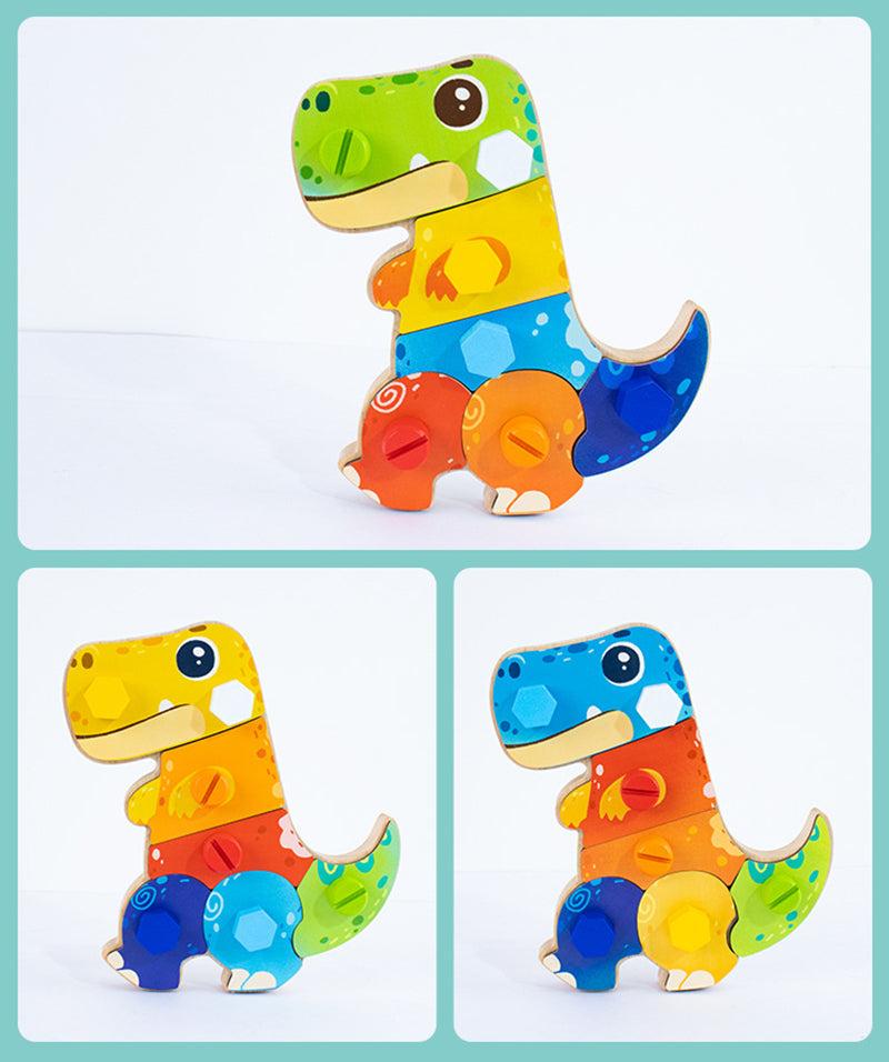 Träbaserad 3D Dino Byggsats – Pedagogiskt STEM-leksak, Bygg & Lek, Motorisk Utveckling, från 2 År More For Mini