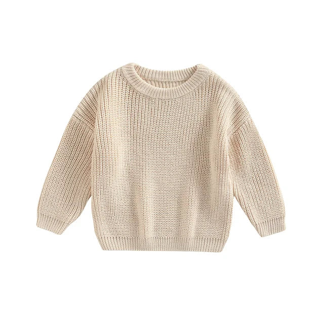 Gebreide Trui - Amba Unisex, Wit/Zwart/Blauw/Roze/Groen/Grijs/Bruin, Katoen, Maat 0-6 jaar-More For Mini