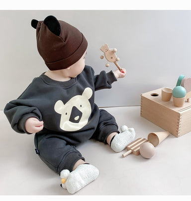 Jumpsuit met Koala print – Baby, Grijs Katoen, Maat 0-2 Jaar-More For Mini