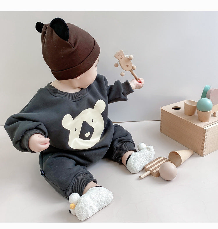 Jumpsuit met Koala print – Baby, Grijs Katoen, Maat 0-2 Jaar-More For Mini
