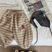 Gestreepte Joggingbroek - Knuffelzacht Unisex, Blauw/Grijs/Beige, Katoen, Maat 0-6 Jaar-More For Mini