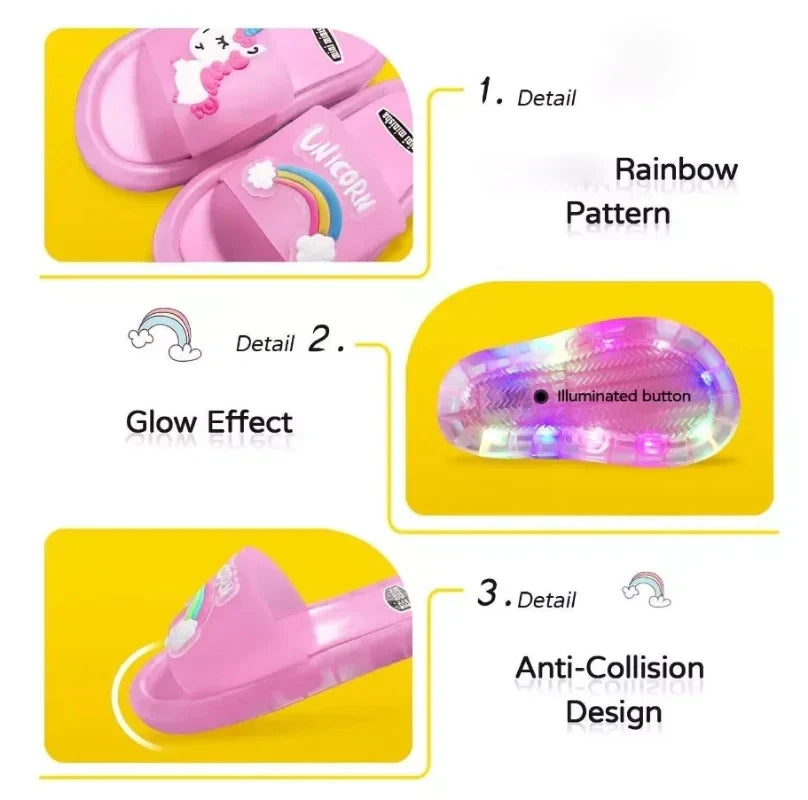 Enhörning Tofflor med LED Ljus för Barn – Lekfull & Färgglad More For Mini