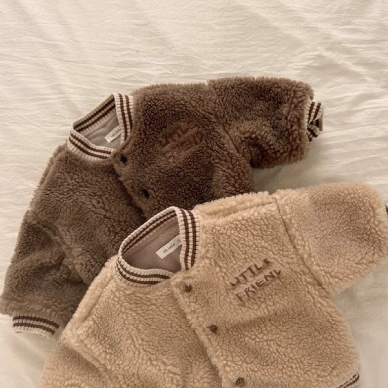 Teddy Bomber Jas voor Kinderen | Zachte Warme Winterjas Unisex | 9 Maanden – 3 Jaar | Fleece Look met Sportieve Boorden More For Mini