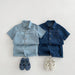 Denim sommarset med T-shirt och shorts – Baby, Småbarn, Förskolebarn, Barn, Blå, Bomull, Storlek 0–6 år More For Mini