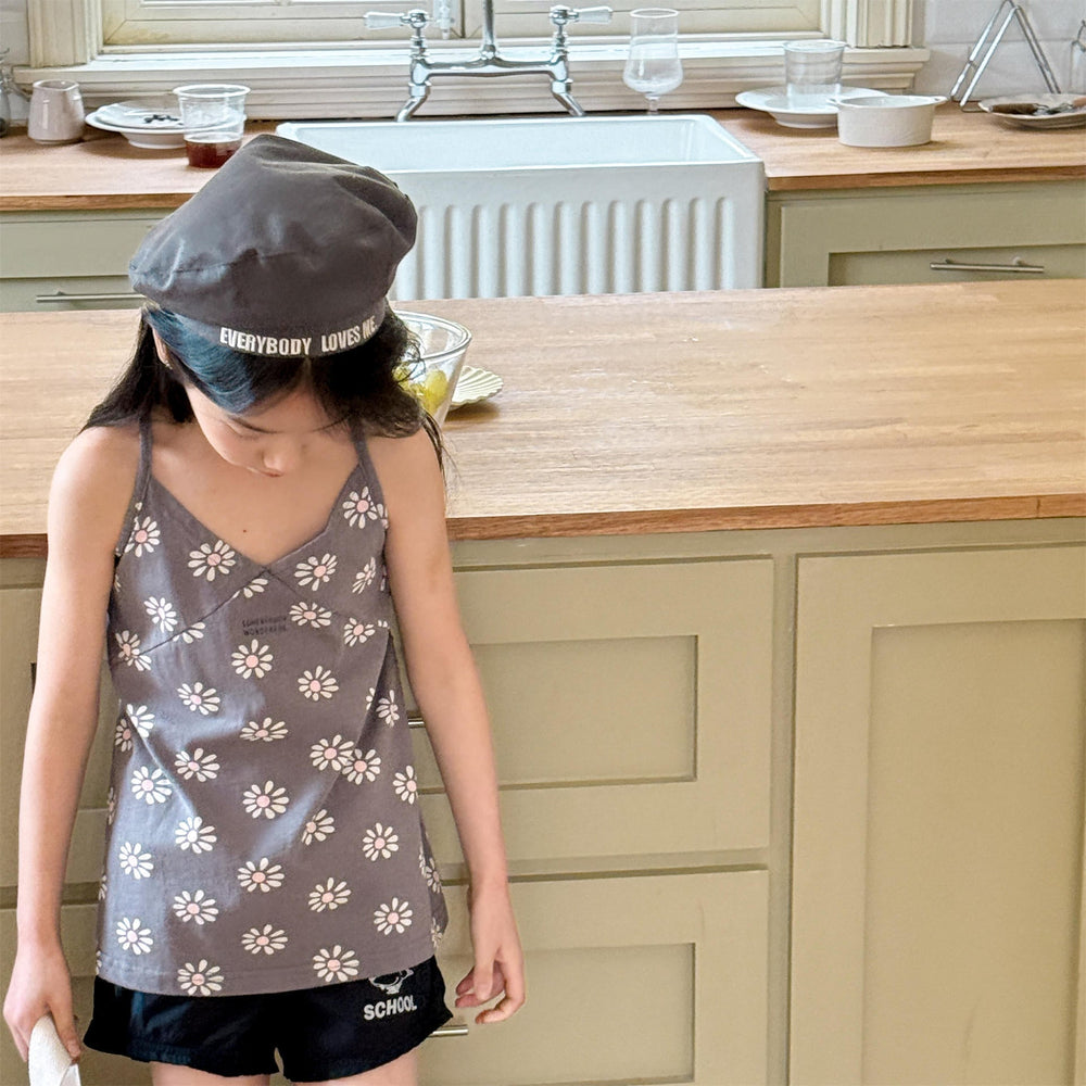 LumiLune Daisy Sommarlinne för Flicka 0–6 år | Blommönster, Läpptryck, Linne i bomull med spaghettiaxelband More For Mini