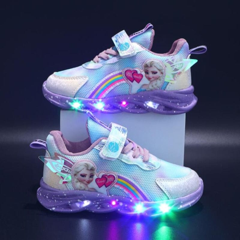 Rainbow Glitter LED Barnsneakers – Lysande Sula | Stl. 22-35 More For Mini