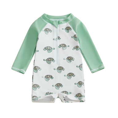 TurtlySafe Zwemromper Baby & Peuter | Lange Mouwen | UV-Bescherming | Schildpad, Palm of Boot Print | 3m-3jr More For Mini