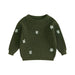 Gebreide Trui met Bloemen – Meisjes, Beige/Groen/Grijs/Paars/Roze, Katoen, Maat 0-6 Jaar-More For Mini