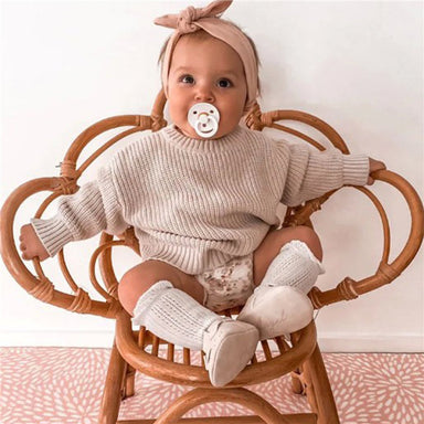 Gebreide Trui - Amba Unisex, Wit/Zwart/Blauw/Roze/Groen/Grijs/Bruin, Katoen, Maat 0-6 jaar-More For Mini