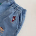 Kort Jeansbyxa med Resår och Dinosaurietryck – Baby, Småbarn, Förskolebarn, Ljusblå, Bomull/Denim, Storlek 0–5 år More For Mini