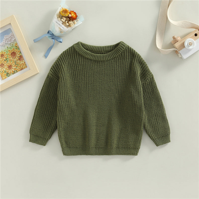 Gebreide Trui - Amba Unisex, Wit/Zwart/Blauw/Roze/Groen/Grijs/Bruin, Katoen, Maat 0-6 jaar-More For Mini