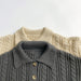 Gebreide Trui met Kabel - Pyi Unisex, Beige/Grijs, Katoen, Maat 0-6 Jaar-More For Mini