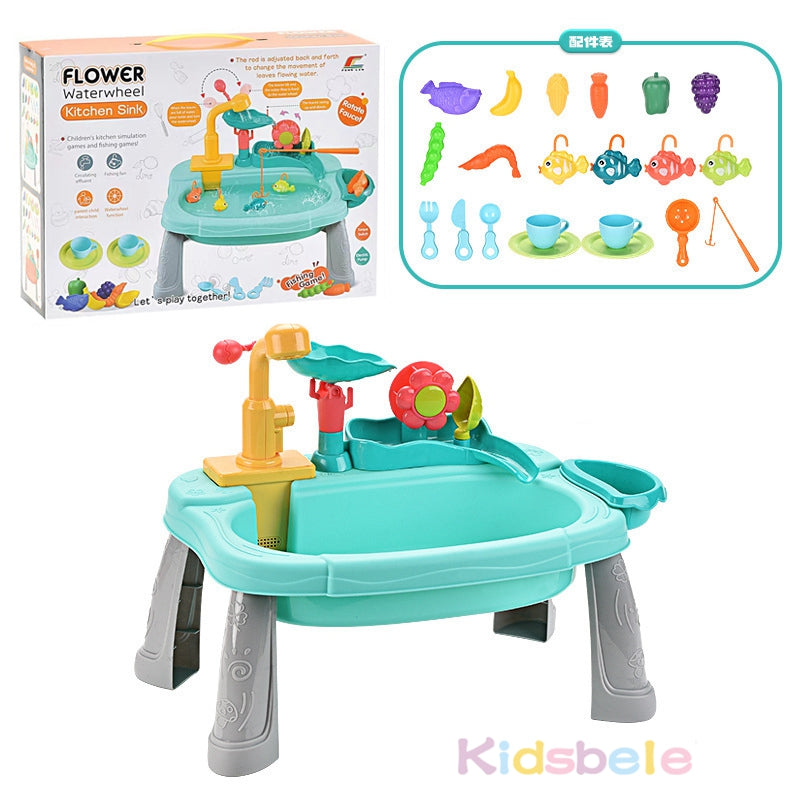SplashSink 2-i-1 Leksakshandfat & Fiskelek med Strömmande Vatten | Interaktiv Vattenleksak (2–6 År) More For Mini