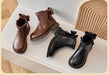 Enkellaars – Nilla Meisjes, Bruin/Zwart, Leer, Maat 23-26-More For Mini
