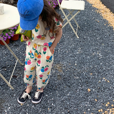 Floree Sommarset Barn – 2-delad bomullsoutfit med blommönster – T-shirt och byxor – Flicka/Baby/Småbarn – Storlek 0–8 år More For Mini