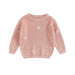 Gebreide Trui met Bloemen – Meisjes, Beige/Groen/Grijs/Paars/Roze, Katoen, Maat 0-6 Jaar-More For Mini
