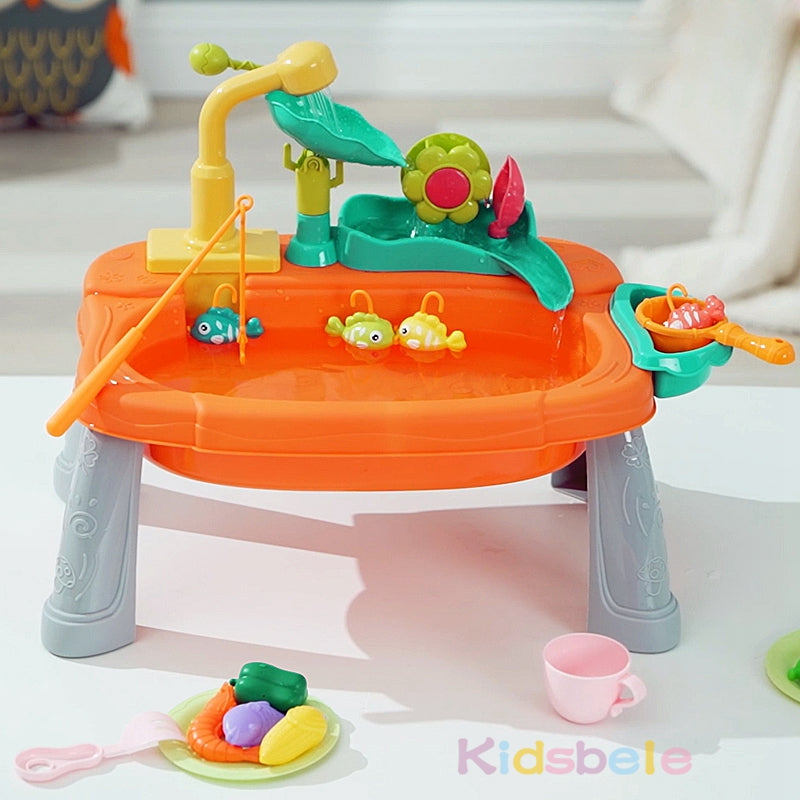 SplashSink 2-i-1 Leksakshandfat & Fiskelek med Strömmande Vatten | Interaktiv Vattenleksak (2–6 År) More For Mini