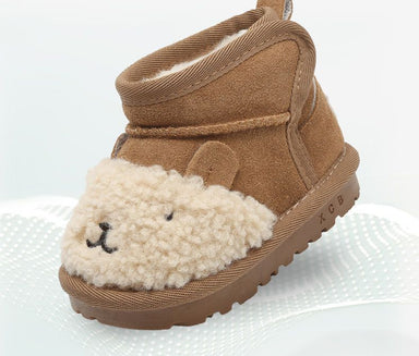 Enkellaars met Cartoon – Nico Unisex, Bruin/Zwart, Suède, Maat 18-39-More For Mini