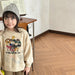 Sweater met Print - FunCrew Unisex, Blauw/Grijs/Beige, Katoen, Maat 0-6 Jaar-More For Mini