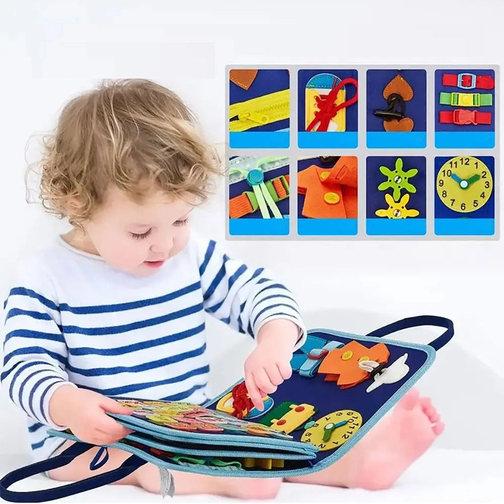 Montessori Pedagogisk Bok för Barn | Lär dig Klä på dig Själv & Förbättra Motoriken | Säker och Hållbar | Passar från 1 år More For Mini