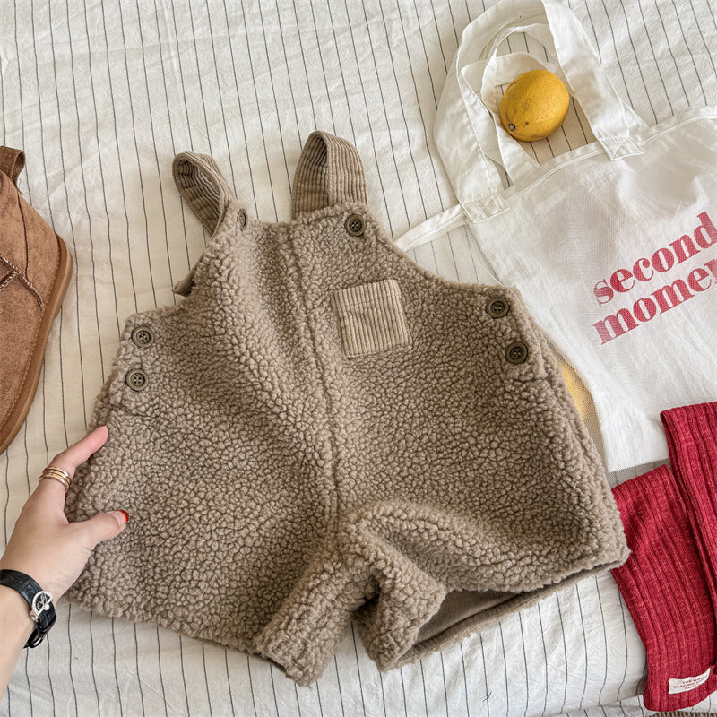 Tuinbroek - Cozy Cubs Meisjes, Beige/Bruin, Katoen, Maat 0-6 Jaar-More For Mini