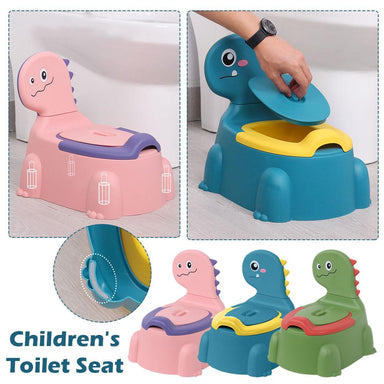 Dino Toilet voor Kinderen – Blauw/Roze/Groen, Antislip, Eenvoudig Schoon te Maken, BPA-vrij-More For Mini