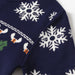 Kersttrui met Rendieren en Sneuwvlokken - Unisex, Rood/Blauw, Katoen, Maat 1-6 Jaar-More For Mini
