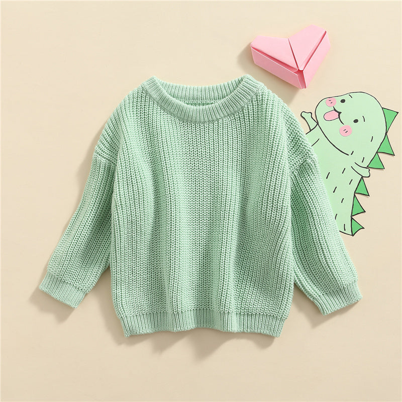 Gebreide Trui - Amba Unisex, Wit/Zwart/Blauw/Roze/Groen/Grijs/Bruin, Katoen, Maat 0-6 jaar-More For Mini