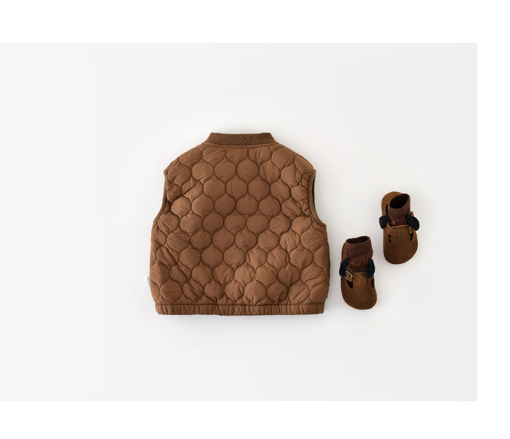 Vadderad väst – Pape Unisex, Brun/Beige, Bomull, Storlek 0–4 år More For Mini