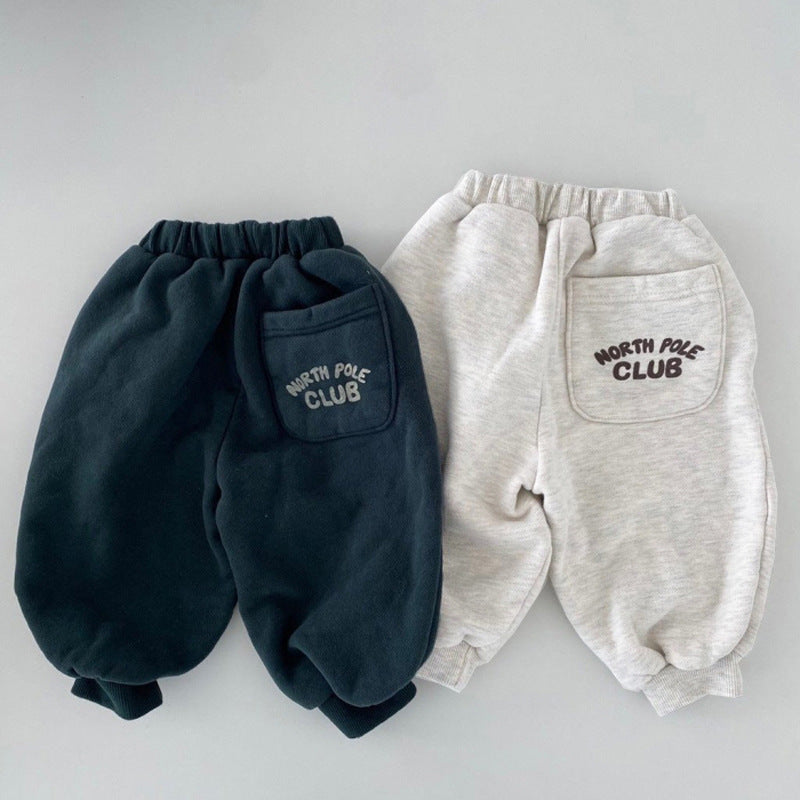 Joggingpak met Fleece - CozyFit Unisex, Grijs/Blauw, Katoen, Maat 0-6 Jaar-More For Mini