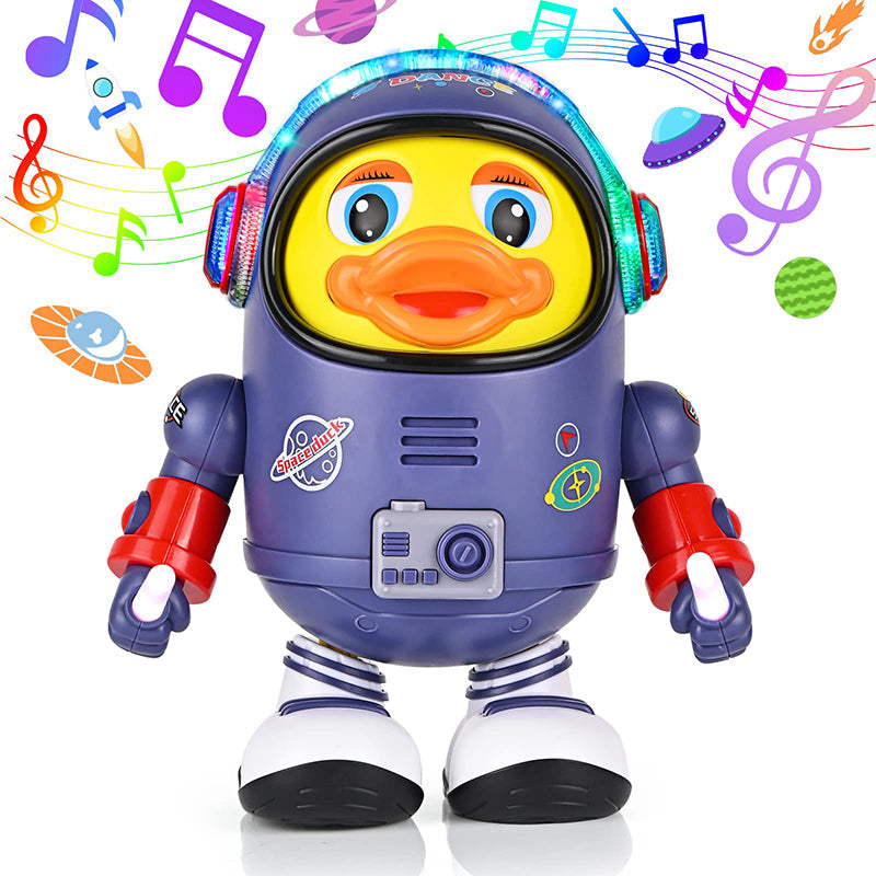 Astronaut Eend - Educatief Speelgoed Baby, Geel/Blauw, BPA-vrij, 6+ Maanden-More For Mini