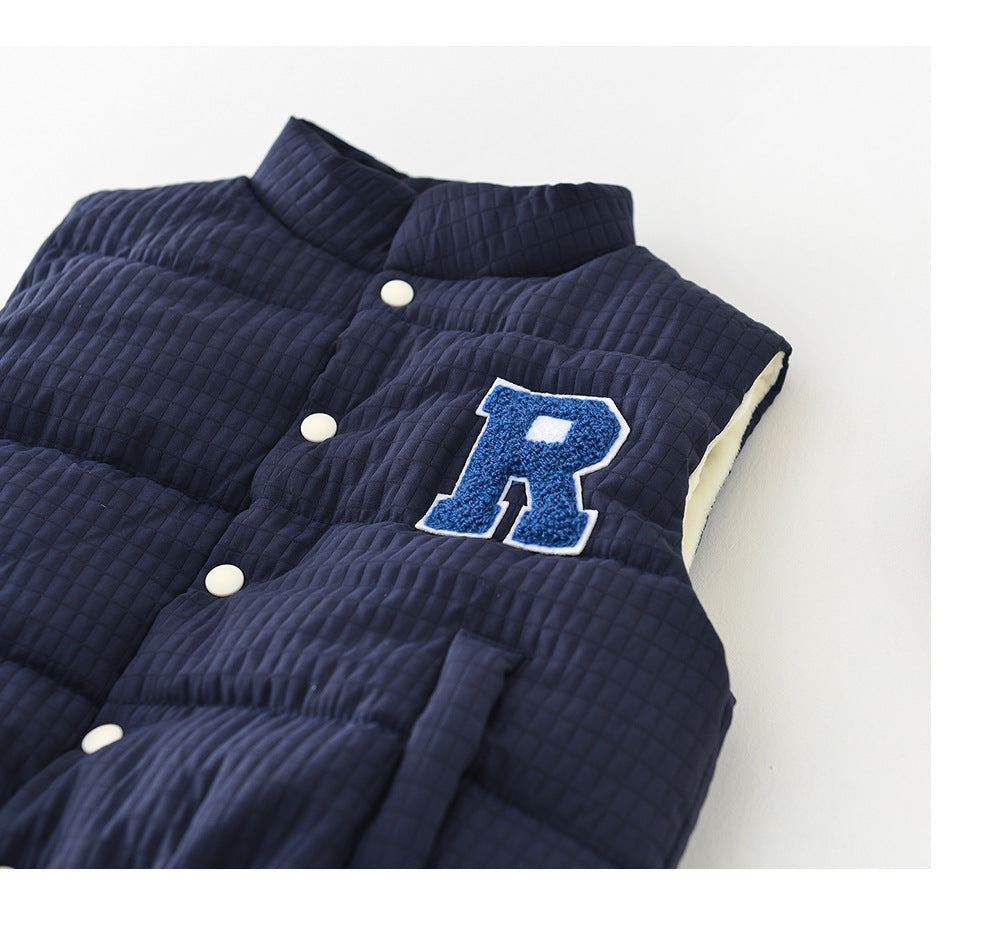 Bodywarmer - Malabo Unisex, Blauw/Groen, Katoen, Maat 0-4 Jaar-More For Mini
