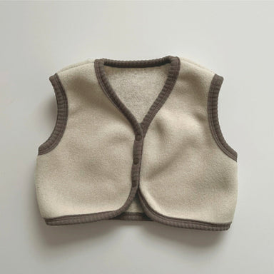 Väst med Fleece – Little Snug, Baby Unisex, Brun/Beige, Bomull, Storlek 0–2 år More For Mini